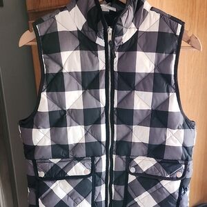 Woolrich Black and White Quilted Down Vest Medium